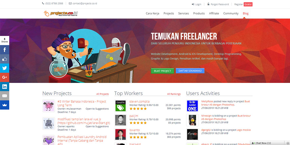 Website Freelance Indonesia Terpercaya & Banyak Digunakan